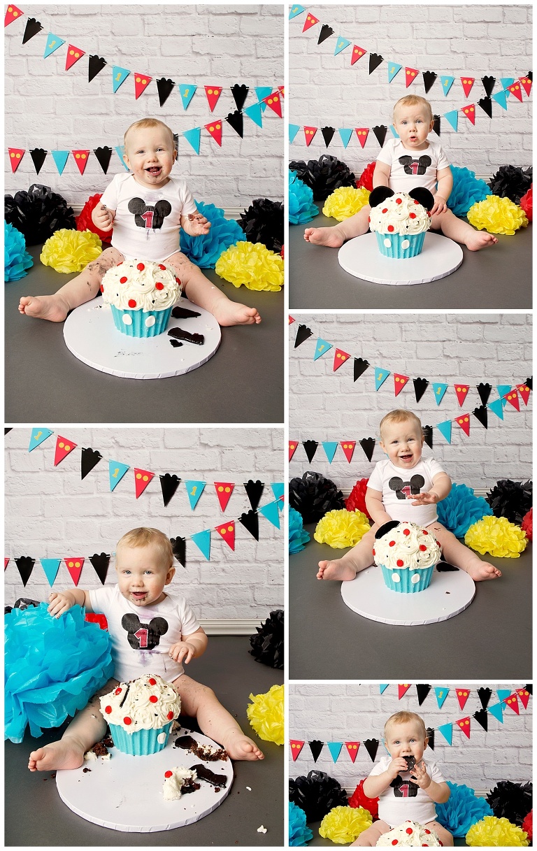 Mickey Mouse cake smash | Melissa Auer Photography | www.melissaauerphotography.com | Vancouver, Canada